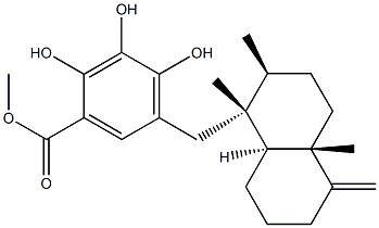 5-[[(1R,8aα)-Decahydro-1β,2β,4aβ-trimethyl-5-methylenenaphthalen-1α-yl]methyl]-2,3,4-trihydroxybenzoic acid methyl ester分子式结构图