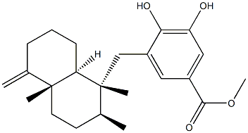 5-[[(1R,8aα)-Decahydro-1β,2β,4aβ-trimethyl-5-methylenenaphthalene-1α-yl]methyl]-3,4-dihydroxybenzoic acid methyl ester分子式结构图