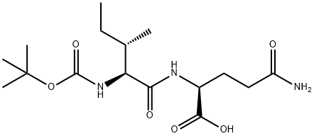 (2S)-5-氨基-2-[[(2S,3S)-3-甲基-2-[(2-甲基丙-2-基)氧基羰基氨基]戊酰]氨基]-5-氧代-戊酸分子式结构图