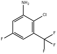 2-Chloro-5-fluoro-3-(trifluoromethyl)aniline分子式结构图