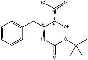 (2R,3S)-3-叔丁氧羰酰氨基-2-羟基-4-苯丁酸分子式结构图