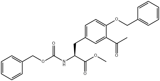 3-乙酰基-N-[苄氧羰基]-O-(苄基)-L-酪氨酸甲酯分子式结构图