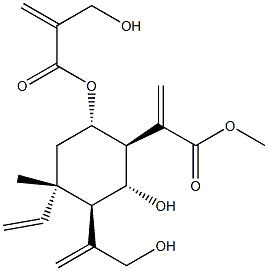 (1S)-4α-Ethenyl-2α-hydroxy-3β-[1-(hydroxymethyl)ethenyl]-6α-[[2-(hydroxymethyl)-1-oxo-2-propenyl]oxy]-4-methyl-α-methylenecyclohexane-1β-acetic acid methyl ester分子式结构图