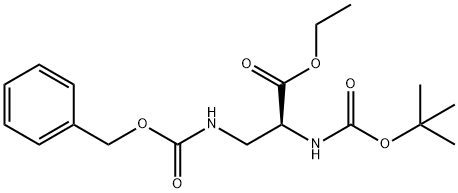 L-Alanine, N-[(1,1-diMethylethoxy)carbonyl]-3-[[(phenylMethoxy)carbonyl]aMino]-, ethyl ester分子式结构图