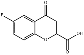 6-氟-3,4-二氢-4-氧代-2H-1-苯并吡喃-2-甲酸,分子式结构图