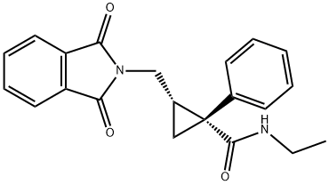 顺式-2-[(1,3-二氢-1,3-二氧代-2H-异吲哚-2-基)甲基]-N-乙基-1-苯基环丙烷甲酰胺分子式结构图