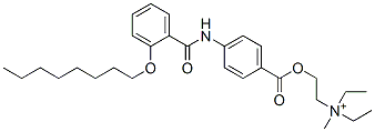 N,N-Diethyl-N-methyl-2-[[4-[[2-(octyloxy)benzoyl]amino]benzoyl]oxy]ethanaminium分子式结构图