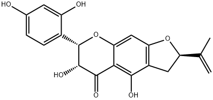 (2R)-7α-(2,4-Dihydroxyphenyl)-2,3,6,7-tetrahydro-4,6α-dihydroxy-2β-(1-methylethenyl)-5H-furo[3,2-g][1]benzopyran-5-one分子式结构图