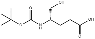 (S)-4-((叔丁氧基羰基)氨基)-5-羟基戊酸分子式结构图