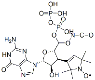 3'-(2,2,5,5-tetramethyl-3-pyrroline-1-oxyl-3-carbonyl)amino-3'-deoxyguanosine 5'-diphosphate分子式结构图