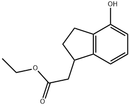 ethyl 2-(4-hydroxy-2,3-dihydro-1H-inden-1-yl)acetate分子式结构图