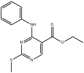 2-(甲硫基)-4-(苯氨基)嘧啶-5-羧酸乙酯分子式结构图