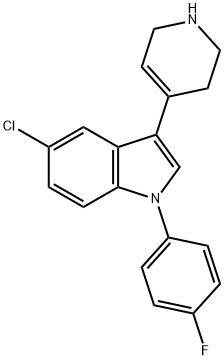 5-氯-1-(4-氟苯基)-3-(1,2,3,6-四氢-4-吡啶基)-1H-吲哚分子式结构图