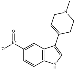 3-(1-甲基-1,2,3,6-四氢吡啶-4-基)-5-硝基-1H-吲哚分子式结构图