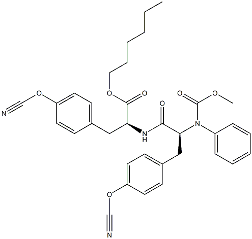 poly(oxyimidocarbonyloxy-p-phenylene(2-(hexyloxycarbonyl)ethylene)imino(2-(1-(benzyloxy)formamido)-1-oxotrimethylene)-p-phenylene)分子式结构图