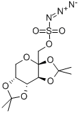 2,3:4,5-二-O-(1-甲基亚乙基)-BETA-D-吡喃果糖 1-叠氮基硫酸酯分子式结构图