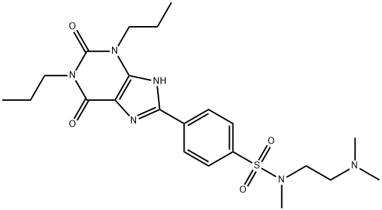 N-(2-(dimethylamino)ethyl)-N-methyl-4-(2,3,6,7-tetrahydro-2,6-dioxo-1,3-dipropyl-1H-purin-8-yl)benzenesulfonamide分子式结构图