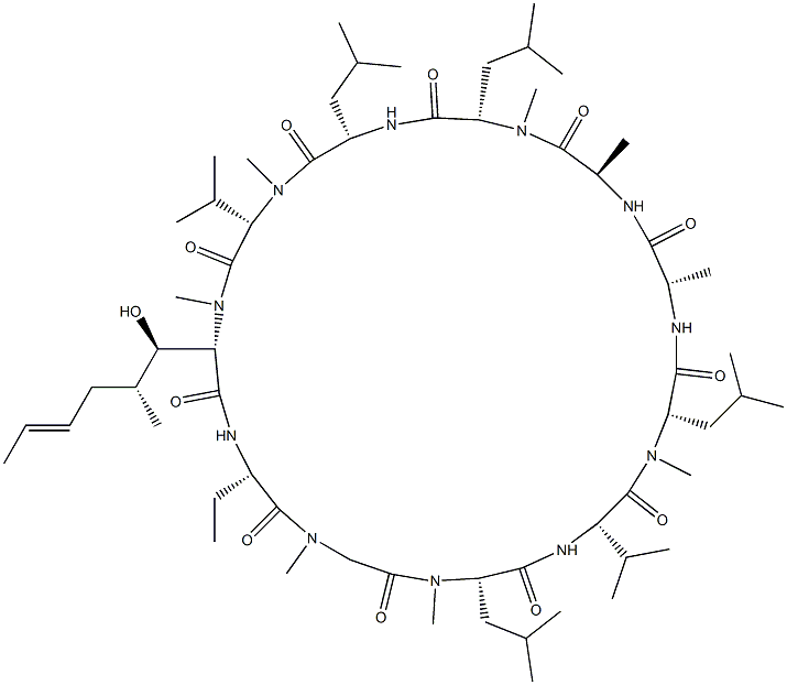 环孢菌素T分子式结构图