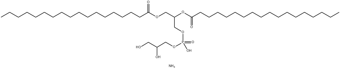 1,2-DIOCTADECANOYL-SN-GLYCERO-3-PHOSPHO-RAC-[1-GLYCEROL] AMMONIUM SALT分子式结构图