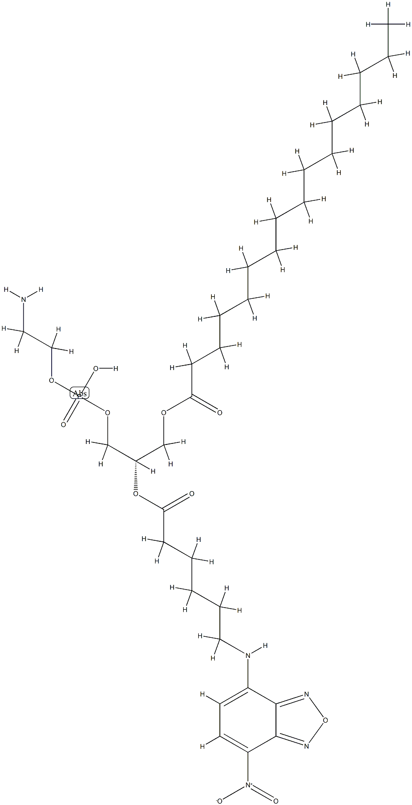 1,2-(palmitoyl-NBD-aminocaproyl)phosphatidylethanolamine分子式结构图