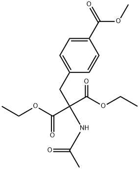 2-乙酰氨基-2-(4-(甲氧基羰基)苄基)丙二酸二乙酯分子式结构图