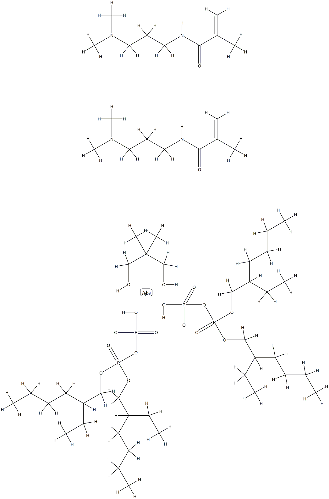 Zirconate(2-), bisP,P-diisooctyl diphosphato(2-)-.kappa.O,.kappa.O2,2-dimethyl-1,3-propanediolato(2-)-.kappa.O,.kappa.O-, dihydrogen, compd. with N-3-(dimethylamino)propyl-2-methyl-2-propenamide (1:2)分子式结构图