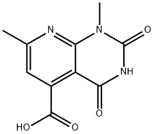 1,7-二甲基-2,4-二氧代-1,2,3,4-四氢吡啶并[2,3-D]嘧啶-5-甲酸分子式结构图