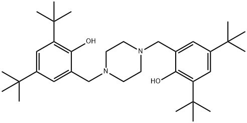 1,4-双(2-羟基-3,5-二-叔-丁基苯基)哌嗪分子式结构图