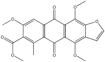 5,10-Dihydro-4,8,11-trimethoxy-6-methyl-5,10-dioxo-anthra[2,3-b]furan-7-carboxylic Acid Methyl Ester分子式结构图