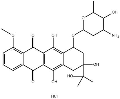 13-methyl-13-dihydro-4-demethoxydaunorubicin分子式结构图