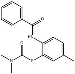 S-(2-BenzoylaMino-5-Methylphenyl)diMethylthiocarbaMic acid分子式结构图