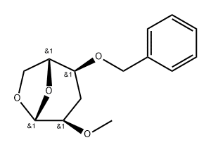 .beta.-D-ribo-Hexopyranose, 1,6-anhydro-3-deoxy-2-O-methyl-4-O-(phenylmethyl)-分子式结构图