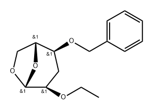 .beta.-D-ribo-Hexopyranose, 1,6-anhydro-3-deoxy-2-O-ethyl-4-O-(phenylmethyl)-分子式结构图