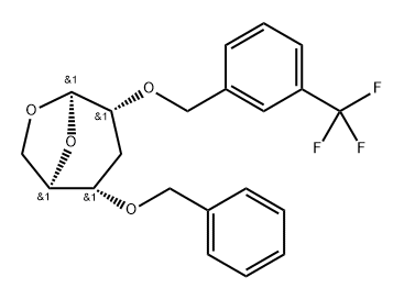 .beta.-D-ribo-Hexopyranose, 1,6-anhydro-3-deoxy-4-O-(phenylmethyl)-2-O-3-(trifluoromethyl)phenylmethyl-分子式结构图