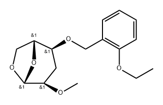 .beta.-D-ribo-Hexopyranose, 1,6-anhydro-3-deoxy-4-O-(2-ethoxyphenyl)methyl-2-O-methyl-分子式结构图