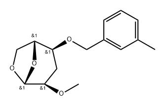 .beta.-D-ribo-Hexopyranose, 1,6-anhydro-3-deoxy-2-O-methyl-4-O-(3-methylphenyl)methyl-分子式结构图