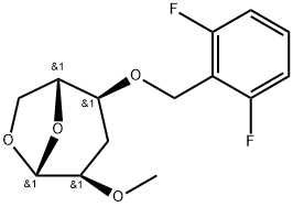 .beta.-D-ribo-Hexopyranose, 1,6-anhydro-3-deoxy-4-O-(2,6-difluorophenyl)methyl-2-O-methyl-分子式结构图