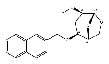 .beta.-D-ribo-Hexopyranose, 1,6-anhydro-3-deoxy-2-O-methyl-4-O-(2-naphthalenylmethyl)-分子式结构图