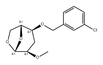 .beta.-D-ribo-Hexopyranose, 1,6-anhydro-4-O-(3-chlorophenyl)methyl-3-deoxy-2-O-methyl-分子式结构图