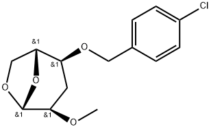 .beta.-D-ribo-Hexopyranose, 1,6-anhydro-4-O-(4-chlorophenyl)methyl-3-deoxy-2-O-methyl-分子式结构图