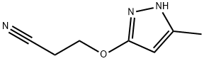 3-((5-甲基-1H-吡唑-3-基)氧基)丙腈分子式结构图