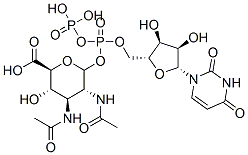 uridine 5'-diphospho-2,3-diacetamido-2,3-dideoxyglucopyranuronic acid分子式结构图