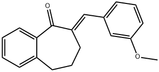 6-[(E)-(3-METHOXYPHENYL)METHYLIDENE]-6,7,8,9-TETRAHYDRO-5H-BENZO[A]CYCLOHEPTEN-5-ONE分子式结构图