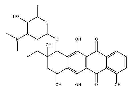 10-O-rhodosaminyl beta-rhodomycinone分子式结构图