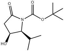 (2S,3S)-叔-丁基 3-羟基-2-异丙基-5-氧亚基吡咯烷-1-甲酸基酯分子式结构图