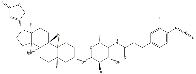 3-(4-azido-3-iodophenyl)propionamide-4-(4,6-dideoxyglucosyl)digitoxigenin分子式结构图