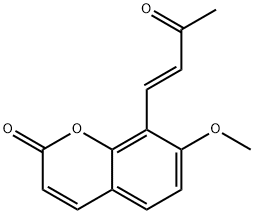 7-甲氧基-8-[(1E)-3-氧代-1-丁烯基]-2H-1-苯并吡喃-2-酮分子式结构图