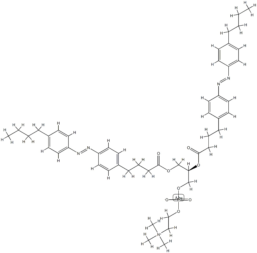 1,2-bis(4-(n-butyl)phenylazo-4'-phenylbutyroyl)phosphatidylcholine分子式结构图