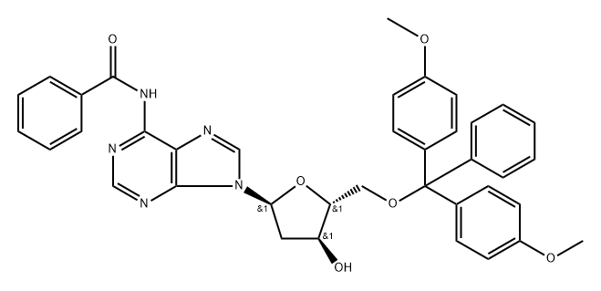 N6-Benzoyl-2'-deoxy-5'-O-DMT-a-adenosine分子式结构图