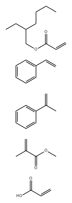 2-Propenoic acid, 2-methyl-, methyl ester, polymer with ethenylbenzene, 2-ethylhexyl 2-propenoate, (1-methylethenyl)benzene and 2-propenoic acid分子式结构图